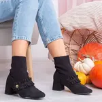 Resti Black pumps on a higher post with a Preciosa sock - Footwear