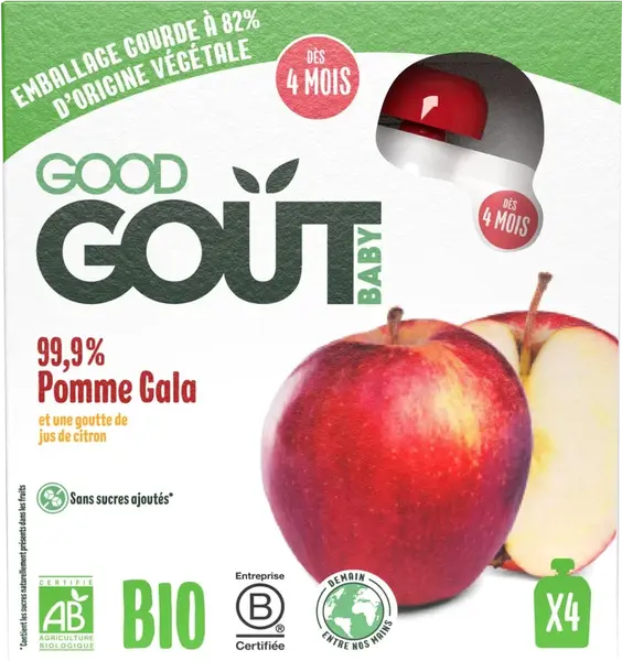 GOOD GOÛT BIO Jablko 4 x 85 g