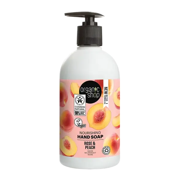 ORGANIC SHOP Ruža a broskyňa - Výživné mydlo na ruky 500 ml