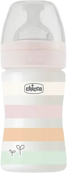 CHICCO Fľaša dojčenská Well-being silikón, dievča 150 ml