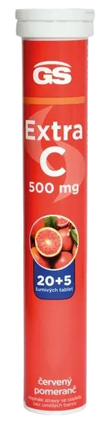GS Extra C 500 červený pomaranč 20+5 šumivých tabliet