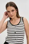 Marisse Black And White Striped Top