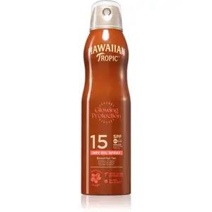 Hawaiian Tropic Glowing Protection Dry Oil Spray ochranný sprej na opaľovanie SPF 15 177 ml