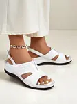 Resti Royal Fashion Women's comfortable and chic sandals with a low wedge heel