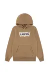 Dětská mikina Levi's BATWING SCREENPRINT HOODIE hnědá barva, s kapucí, s potiskem, 8E8778