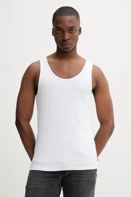 Bavlněný top Levi's 2-pack bílá barva, 001MP