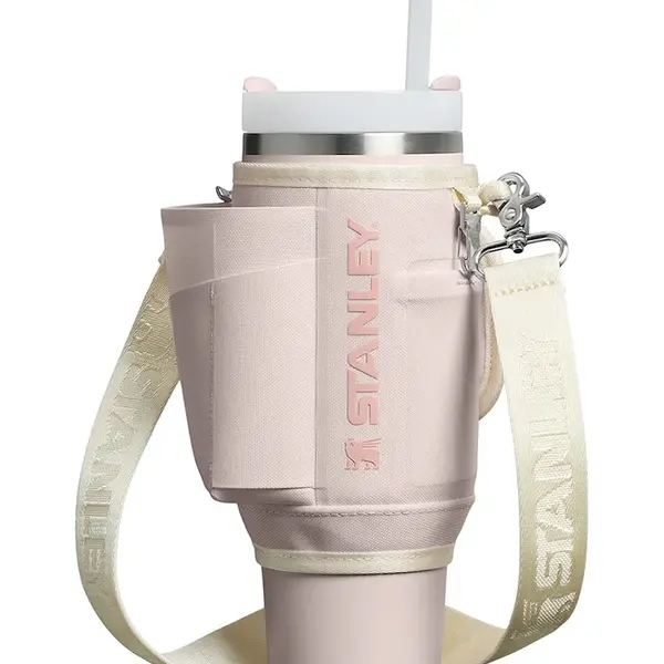 Obal na termohrnek s popruhem Stanley The All-Day Quencher Carry-All 0,89 l růžová barva