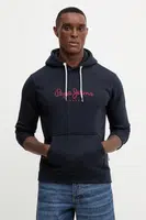 Mikina Pepe Jeans pánská, tmavomodrá barva, s kapucí, s aplikací, PM5800009