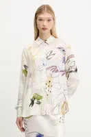 Košile Desigual NEWSARTY dámská, béžová barva, relaxed, s klasickým límcem, 25WWCW14