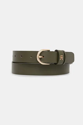 Kožený pásek Tommy Hilfiger dámský, béžová barva, AW0AW16836
