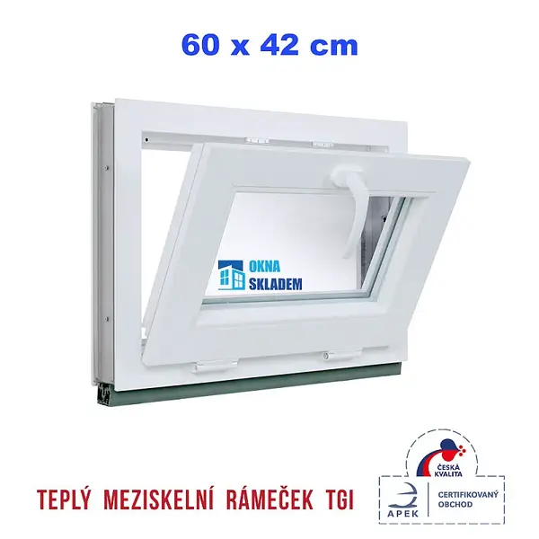 Plastové okno | 60 x 42 cm (600 x 420 mm) | bílé | sklopné