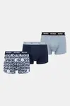 Boxerky HUGO TRIPLET DESIGN 3-pack pánské, černá barva, 50532550