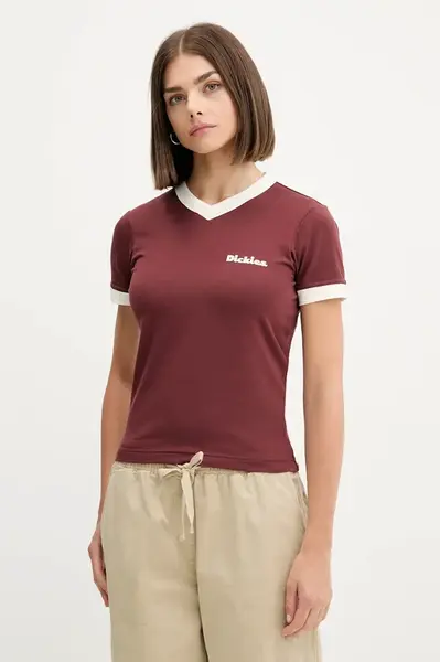 Tričko Dickies dámské, červená barva, DK0A87Q9