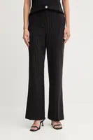 Kalhoty Dkny dámské, černá barva, široké, high waist, UE5PS047