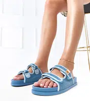 marka niezdefiniowana Blue crochet flip-flops with adjustable straps Kliris