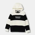 Dětská bavlněná mikina Emporio Armani tmavomodrá barva, s kapucí, vzorovaná, EB000770 AF16135