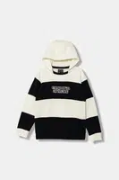 Dětská bavlněná mikina Emporio Armani tmavomodrá barva, s kapucí, vzorovaná, EB000770 AF16135
