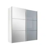 Moderano ŠATNÍ SKŘÍŇ SE ZRCADLEM, bílá, světle šedá, 167/222/68 cm