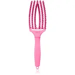 Olivia Garden Fingerbrush Boar & Nylon kartáč na vlasy s nylonovými a kančími štětinami Dolce Vita Pink Granita 1 ks