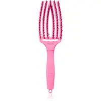 Olivia Garden Fingerbrush Boar & Nylon kartáč na vlasy s nylonovými a kančími štětinami Dolce Vita Pink Granita 1 ks