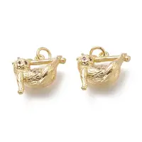 Brass Micro Pave Clear Cubic Zirconia Pendants