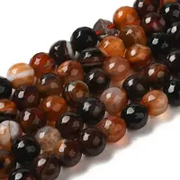 Dyed & Heated Natural Banded Agate Beads Strands