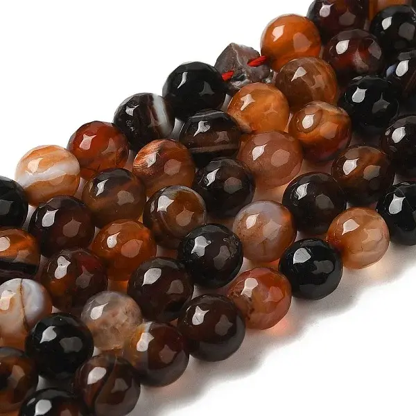 Dyed & Heated Natural Banded Agate Beads Strands