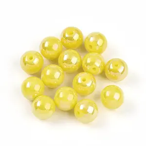 Electroplate Pearlized Glass Pearl Beads
