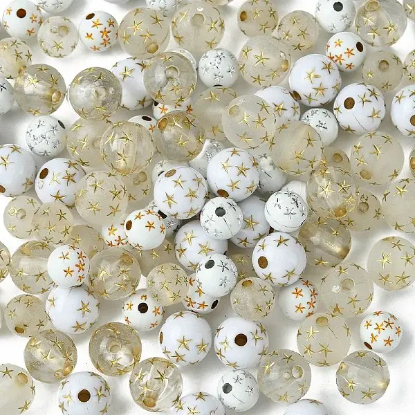 120Pcs 6 Styles Mixed Styles Acrylic Beads