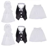 2 Sets Organza & Cloth Bride and Groom Wine Bottle Cover