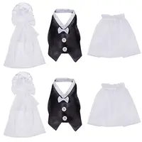 2 Sets Organza & Cloth Bride and Groom Wine Bottle Cover