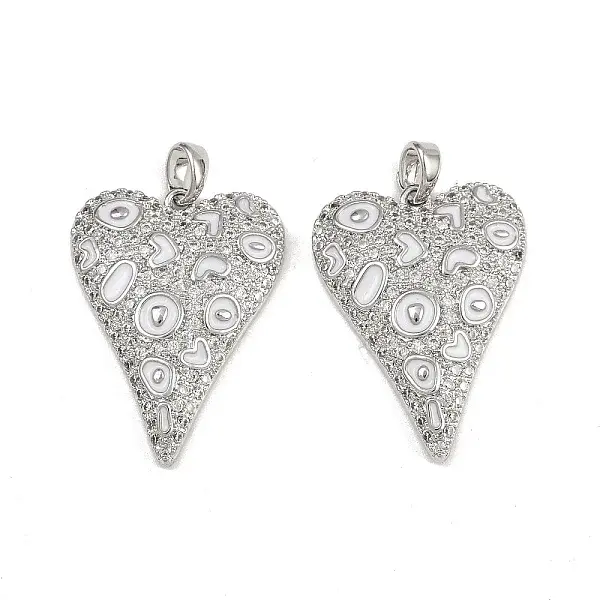 Brass Micro Pave Clear Cubic Zirconia Pendants