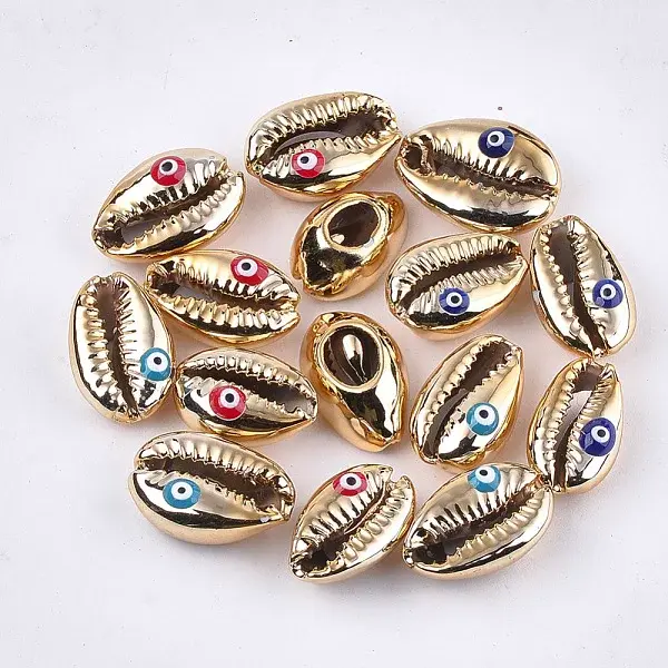Electroplated Cowrie Shell Beads