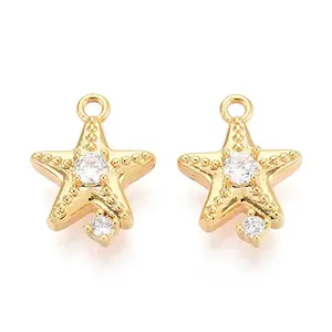 Brass Micro Pave Cubic Zirconia Charms
