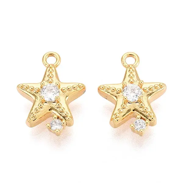 Brass Micro Pave Cubic Zirconia Charms