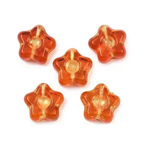 Electroplate and Golden Metal Enlaced Glass Beads