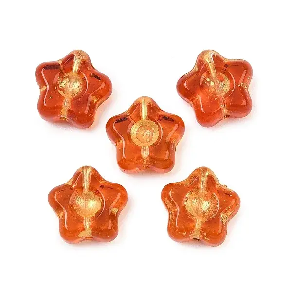 Electroplate and Golden Metal Enlaced Glass Beads