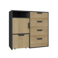 Dětská komoda 1d5s nina grafit/dub rivera