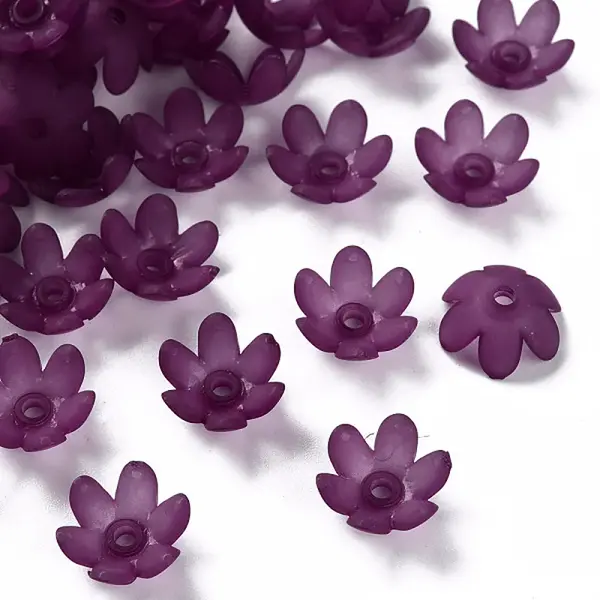 Frosted Acrylic Bead Caps