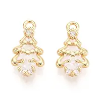 Brass Micro Pave Cubic Zirconia Charms