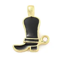 Brass with Cubic Zirconia with Enamel Pendant