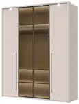 Čtyřdveřová kombinovaná šatní skříň s led osvětlením baptiste - béžová