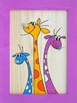 92 dětský obrázek žirafy fialový - s - 200x250mm