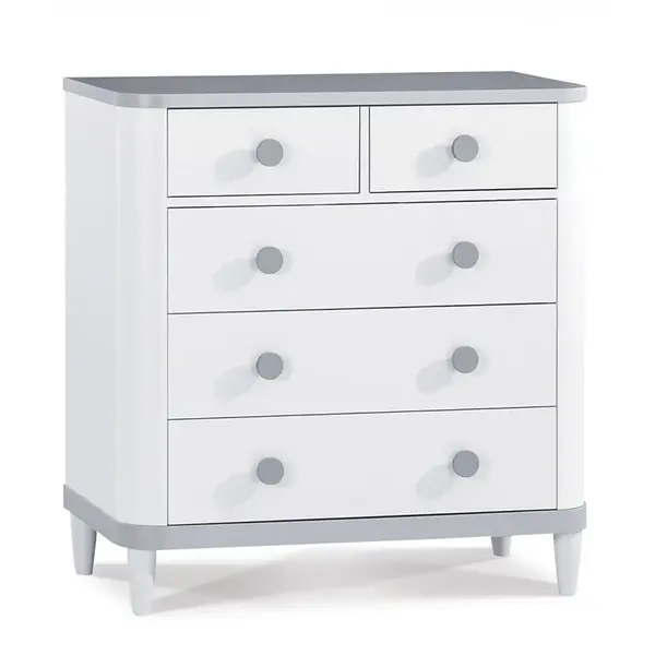 Komoda vysoká hippo - bílá/šedá