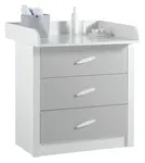 Komoda s přebalovacím pultem boom - bílá/šedá