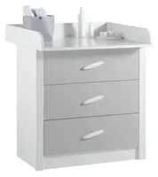 Komoda s přebalovacím pultem boom - bílá/šedá