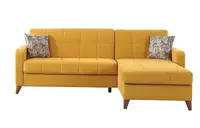 Rohová sedací souprava, rozkládací s úložným prostorem bruggy - žlutá