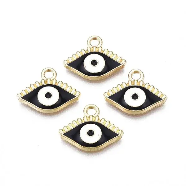 Light Gold Plated Alloy Enamel Pendants