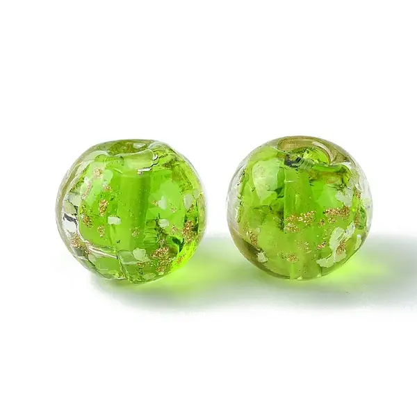 Luminous Handmade Gold Sand Lampwork Beads