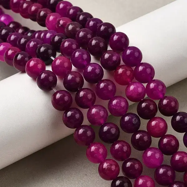 Natural Dyed White Jade Beads Strands